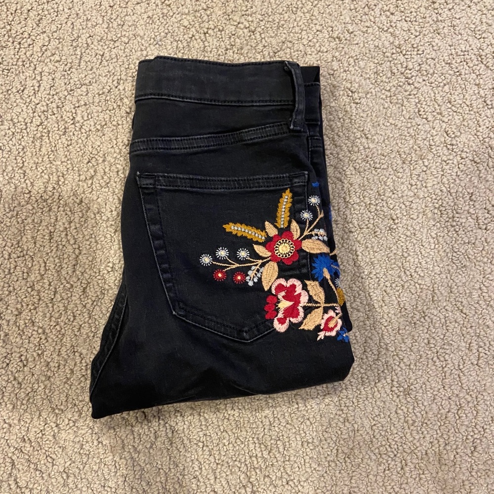 Topshop Jamie Embroidered Crop Jeans